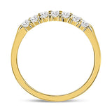 14kt Yellow Gold Womens Round Diamond Single Row Comfort Wedding Band 1/4 Cttw