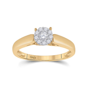 10kt Yellow Gold Round Diamond Solitaire Bridal Wedding Engagement Ring 1/5 Cttw