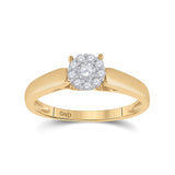 10kt Yellow Gold Round Diamond Solitaire Bridal Wedding Engagement Ring 1/5 Cttw