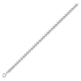 Sterling Silver Womens Round Diamond Heart Tennis Bracelet 1/6 Cttw