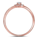 10kt Rose Gold Womens Round Diamond Solitaire Stackable Band Ring 1/5 Cttw