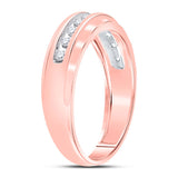 10kt Rose Gold Mens Round Diamond Wedding Band Ring 1/4 Cttw