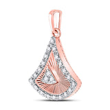 10kt Rose Gold Womens Round Diamond Fashion Pendant 1/6 Cttw