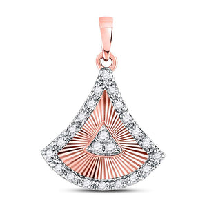 10kt Rose Gold Womens Round Diamond Fashion Pendant 1/6 Cttw