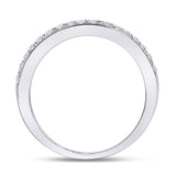 10kt White Gold Womens Round Diamond Single Row Band Ring 1/4 Cttw