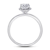 14kt White Gold Round Diamond Solitaire Bridal Wedding Engagement Ring 7/8 Cttw