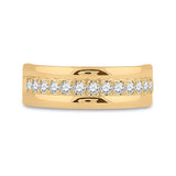 14kt Yellow Gold Mens Round Diamond Wedding Single Row Band Ring 1/2 Cttw