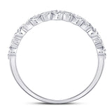 10kt White Gold Womens Round Diamond Stackable Band Ring 1/6 Cttw