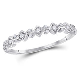 10kt White Gold Womens Round Diamond Stackable Band Ring 1/6 Cttw