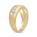 14kt Yellow Gold Mens Round Diamond Wedding Band Ring 7/8 Cttw