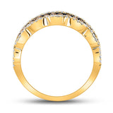 14kt Yellow Gold Womens Round Brown Diamond Fashion Band Ring 1 Cttw