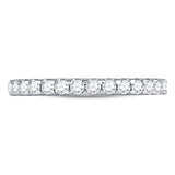 14kt White Gold Womens Round Diamond Wedding Machine-Set Band 1/2 Cttw