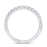 14kt White Gold Womens Round Diamond Wedding Machine-Set Band 1/2 Cttw