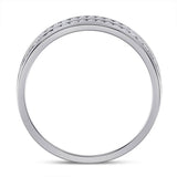 14kt White Gold Womens Round Diamond Eternity Wedding Band 1 Cttw