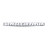 14kt White Gold Womens Round Diamond Wedding Machine-Set Band 1/5 Cttw