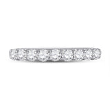 14kt White Gold Womens Round Diamond Anniversary Wedding Band 1/2 Cttw