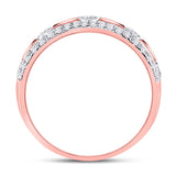 10kt Rose Gold Womens Round Diamond Anniversary Ring 1/2 Cttw