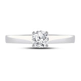 14kt White Gold Womens Round Diamond Solitaire Bridal Wedding Engagement Ring 1/2 Cttw