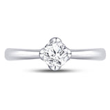 14kt White Gold Womens Round Diamond Solitaire Bridal Wedding Engagement Ring 1/2 Cttw