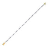 14kt Yellow Gold Womens Round Diamond Studded Tennis Bracelet 1 Cttw