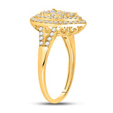 14kt Yellow Gold Womens Round Diamond Teardrop Ring 1 Cttw