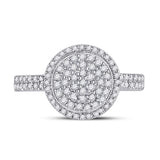 10kt White Gold Womens Round Diamond Cluster Ring 1/2 Cttw