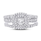 14kt White Gold Princess Diamond Solitaire Bridal Wedding Engagement Ring 1 Cttw