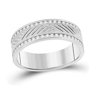 10kt White Gold Mens Round Diamond Wedding Machine Set Band Ring 1/2 Cttw