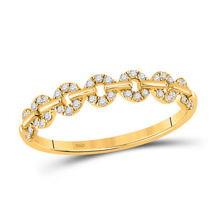 14kt Yellow Gold Womens Round Diamond Stackable Band Ring 1/6 Cttw