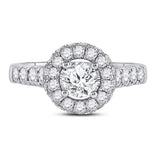 14kt White Gold Round Diamond Solitaire Bridal Wedding Engagement Ring 2-1/5 Cttw