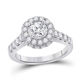 14kt White Gold Round Diamond Solitaire Bridal Wedding Engagement Ring 2-1/5 Cttw