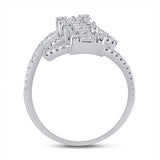 14kt White Gold Womens Baguette Diamond Band Ring 1 Cttw