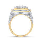 14kt Yellow Gold Mens Baguette Diamond Square Ring 2-1/2 Cttw