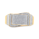 10kt Yellow Gold Mens Round Diamond Fashion Ring 1/2 Cttw