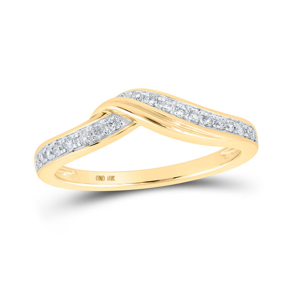 10kt Yellow Gold Womens Round Diamond Stackable Band Ring 1/6 Cttw