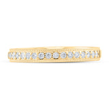 14kt Yellow Gold Womens Round Diamond Wedding Single Row Band 1/5 Cttw