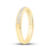 14kt Yellow Gold Womens Round Diamond Wedding Single Row Band 1/5 Cttw