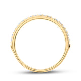 14kt Yellow Gold Womens Round Diamond Wedding Single Row Band 1/5 Cttw