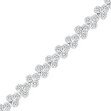 10kt White Gold Womens Round Diamond Fashion Bracelet 2 Cttw