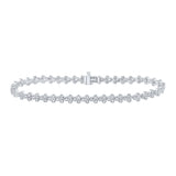 10kt White Gold Womens Round Diamond Fashion Bracelet 2 Cttw