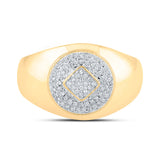 10kt Yellow Gold Mens Round Diamond Cluster Ring 1/5 Cttw