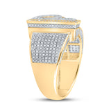 10kt Two-tone Gold Mens Round Diamond P Initial Letter Ring 1 Cttw