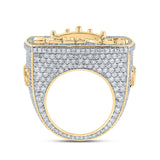 10kt Yellow Gold Mens Round Diamond KING Crown Ring 10-1/2 Cttw