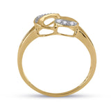 10kt Yellow Gold Womens Round Diamond Heart Ring 1/20 Cttw