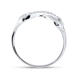 Sterling Silver Womens Round Diamond Infinity Fashion Band Ring 1/10 Cttw