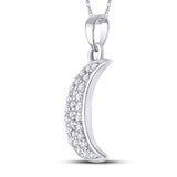 10kt Yellow Gold Womens Round Diamond Crescent Moon Pendant 1/8 Cttw